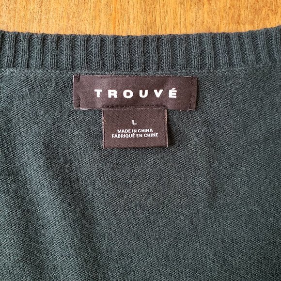 TROUVE, Long sleeve pullover hunter green sweater, Size: large - Picture 12 of 12